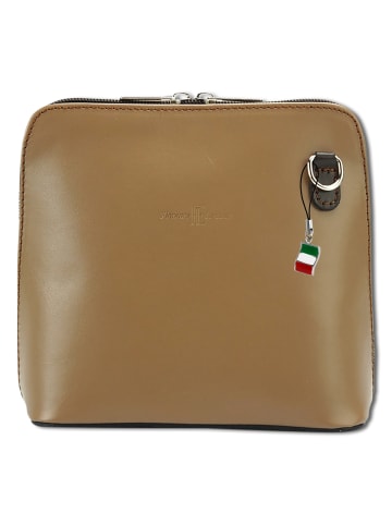 Florence Florence Umhängetasche, Schultertasche Leder taupe, braun ca. 17cm