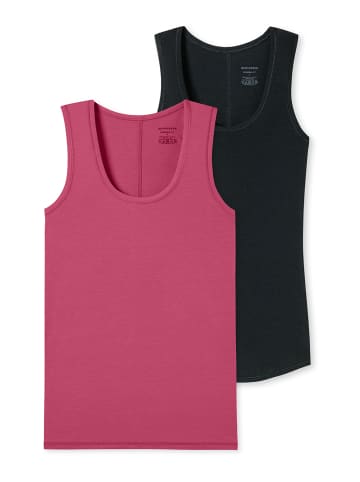 Schiesser Unterhemd Tanktop - Personal Fit in pink, schwarz