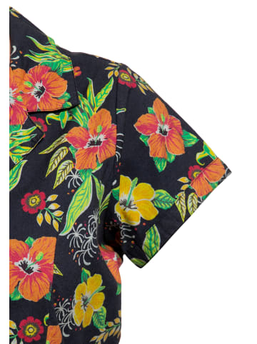 Queen Kerosin Queen Kerosin Blusen Jumpsuit Hibiscus Black in schwarz