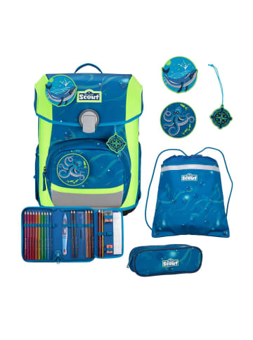 Scout Scout Neo Schulranzenset DIN 4 teilig Deep Sea
