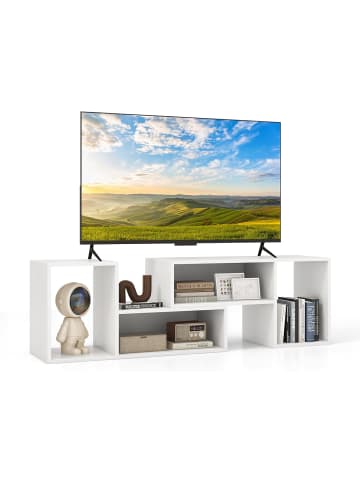 COSTWAY TV-Schrank 2-teilig in Weiß
