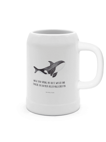 Mr. & Mrs. Panda Steinzeugkrug Orca mit Spruch in Weiß