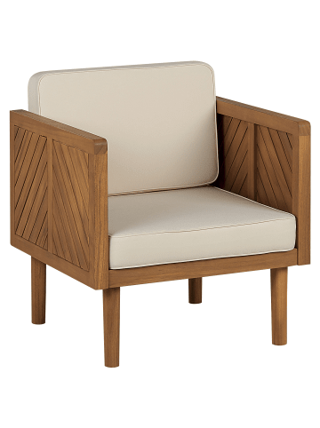 Beliani Gartenstuhl BARATTI in Braun/Beige - (W) 65 x (H) 76 x (L) 65 cm