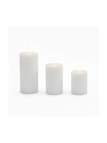 relaxdays 3 x LED Kerzen in Weiß