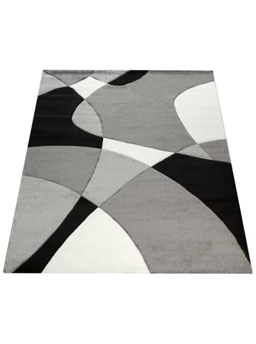 KADIMA DESIGN Teppich Kurzflor Abstrakt Wohnzimmer in Schwarz