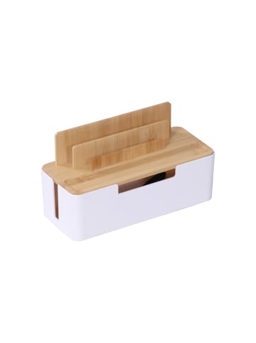 Kabelbox in Natur/ Weiß - (B)30 x (H)16 x (T)13 cm