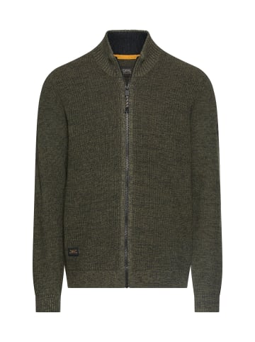 Camel Active Kernige Strickjacke aus Baumwollgemisch in Olivgrün