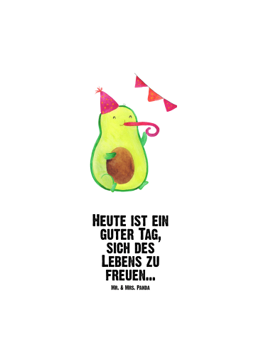 Mr. & Mrs. Panda Thermoflasche Avocado Party mit Spruch in Weiß