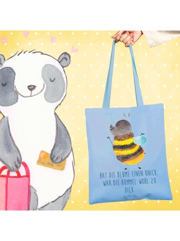Mr. & Mrs. Panda Tasche Hummel flauschig mit Spruch in Sky Blue