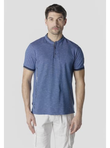 KOROSHI Fancy basic mao kragen poloneck in blau