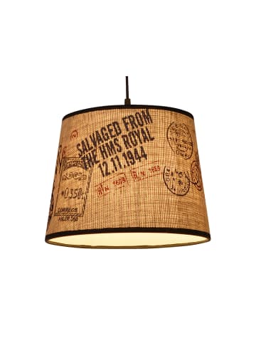 näve Pendelleuchte "PRINT" in braun - (L)25 cm x (B)25 cm x (H)22 cm