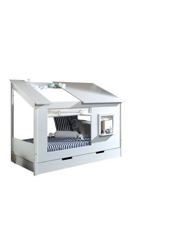 58 aufm Kessel BAUMHAUS Bett Katerine 214x159x105 aus MDF+Massivholz in Weiß