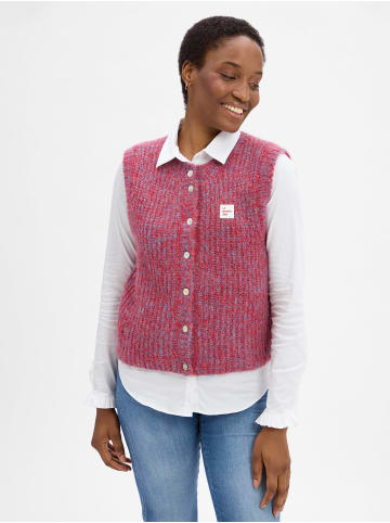 American Vintage Strickweste East in rot blau - 0001