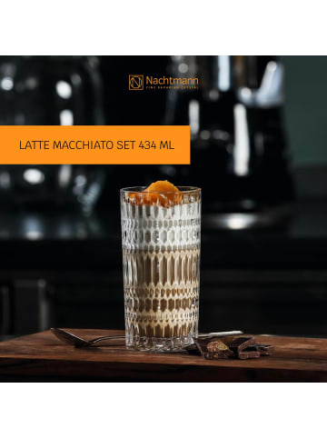 Nachtmann 2er Set Latte Macchiato Gläser Ethno Barista in 434 ml in transparent