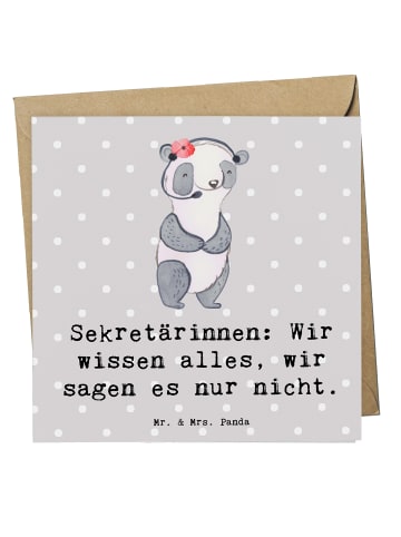 Mr. & Mrs. Panda doppelkarte Sekretärin Geheimnisträgerin mit Sp... in Grau Pastell