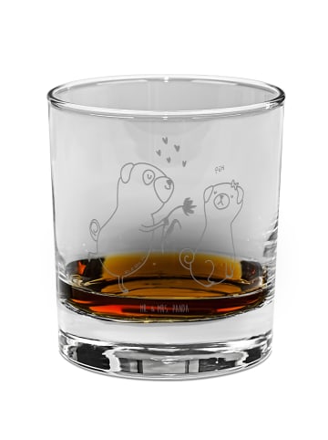 Mr. & Mrs. Panda Whiskyglas Mops Verliebt ohne Spruch in Transparent
