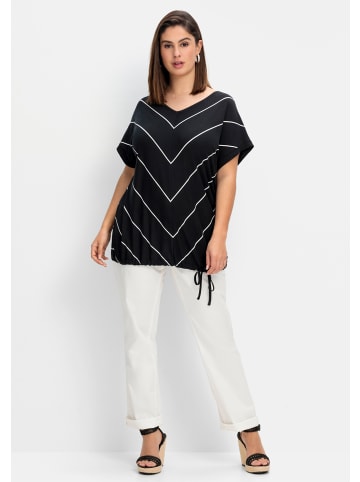 sheego Streifenshirt in schwarz-weiß