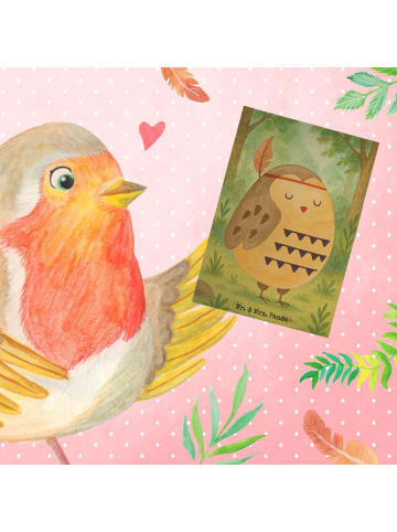 Mr. & Mrs. Panda Glückwunschkarte Eule Federschmuck Design ohne ... in Weiß