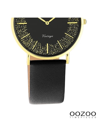 Oozoo Armbanduhr Oozoo Vintage Series schwarz mittel (ca. 32mm)