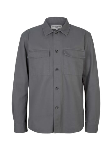 TOM TAILOR Denim Hemd Relaxed Overshirt in Grau