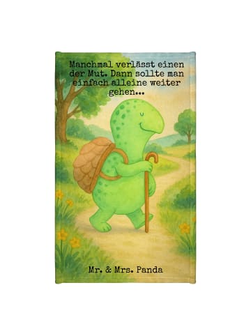 Mr. & Mrs. Panda Handtuch Schildkröte Wanderer Design mit Spruch in Weiß