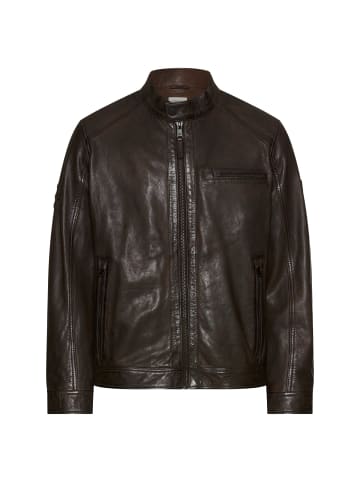 Camel Active Biker Lederjacke mit Innentaschen in Dunkelbraun