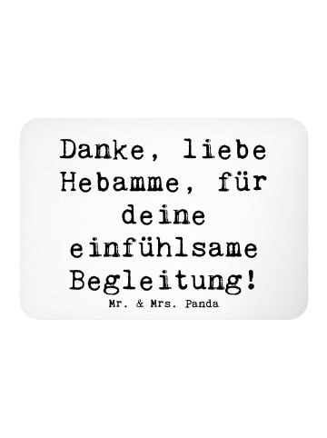 Mr. & Mrs. Panda Kühlschrankmagnet Spruch Liebe Hebamme mit Spruch in Weiß