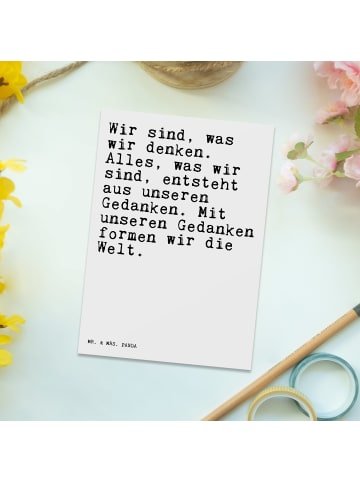 Mr. & Mrs. Panda Wanddeko Wir sind, was wir... mit Spruch in Weiß