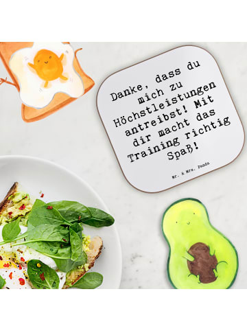 Mr. & Mrs. Panda Untersetzer Glas Spruch Motivierender Fitness-T... in Weiß