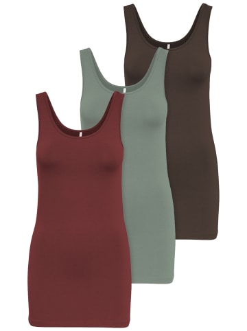 ONLY 3er-Set New Long Tank Top in Mix 8