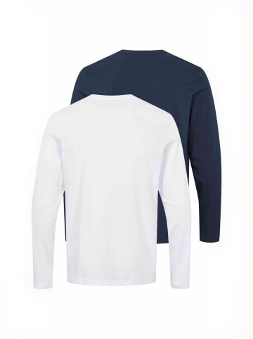 Kappa T-Shirt KMLogo in White-Navy Blue