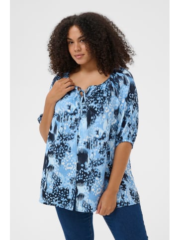 KAFFE curve Halblange Ärmel KCaliana Regular fit in Blue Flower Animal