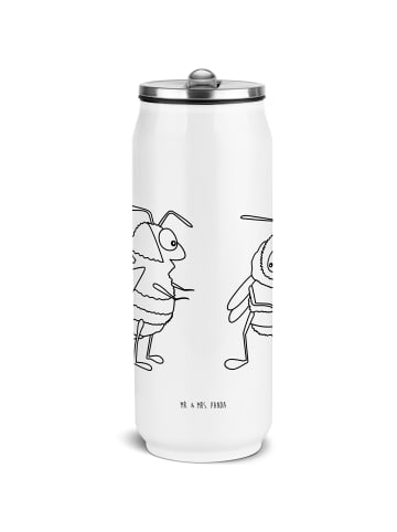 Mr. & Mrs. Panda Sport Trinkflasche Hummeln Kleeblatt ohne Spruch in Weiß