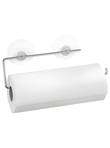 Wenko Static-Loc Küchenrollenhalter, aus verchromtem Stahl in Silbern, 8,5 x 30 cm
