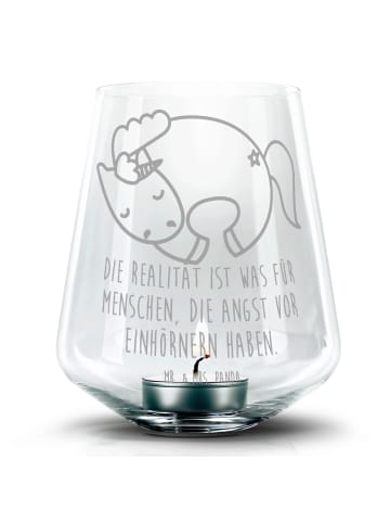 Mr. & Mrs. Panda Gravur Windlicht Einhorn Nacht mit Spruch in Transparent