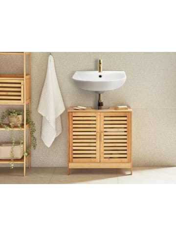 Beliani Waschbeckenunterschrank MISSOULA in Braun - (W) 60 x (H) 60 x (L) 30 cm