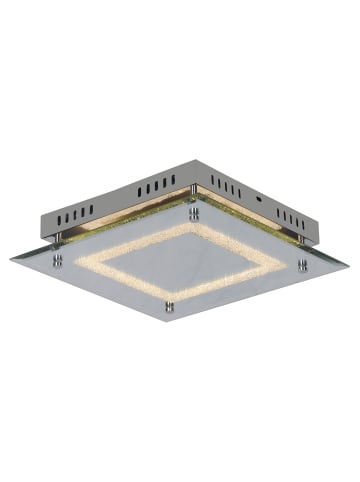 näve LED Deckenleuchte "AARAU" in chrome - (L)28 cm x (B)28 cm x (H)6 cm