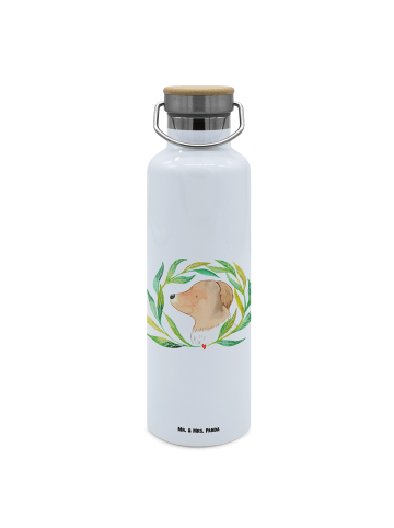Mr. & Mrs. Panda Trinkflasche Hund Blumen ohne Spruch in Weiß