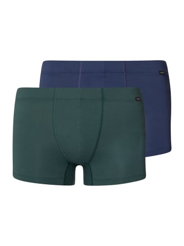 Hanro 2er-Pack Retro Boxershorts Cotton Essentials in herbal tea / vintage indigo