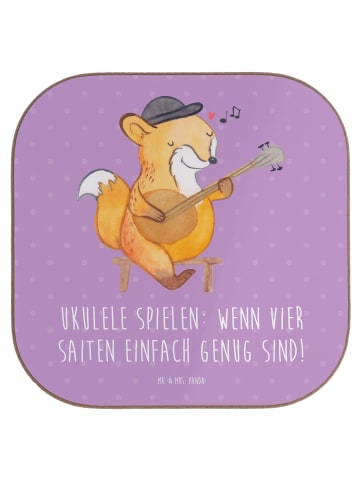 Mr. & Mrs. Panda Bierdeckel Ukulele Freude mit Spruch in Lavendeltraum