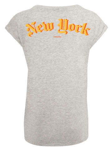 F4NT4STIC Extended Shoulder T-Shirt PLUS SIZE  New York in grau meliert