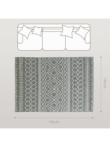 HOMCOM Teppich-170L x 120B x 1H cm-Grau