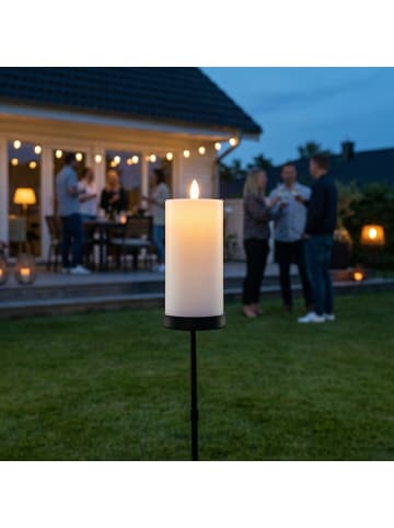 MARELIDA LED Solar Kerze mit Gartenstecker Outdoorkerze auf Stab H: 117cm