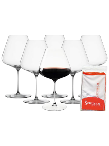 6er Set Burgundergläser + Poliertuch Definition in Transparent 960 ml