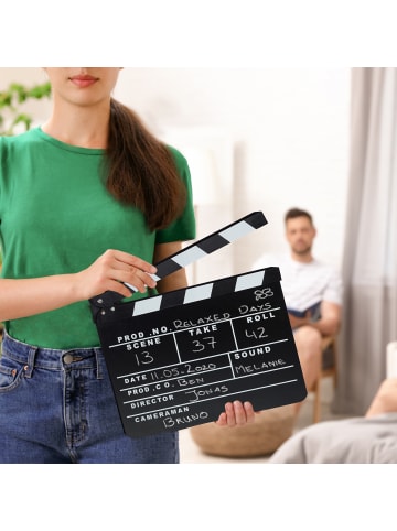 relaxdays 4x Filmklappe in Schwarz