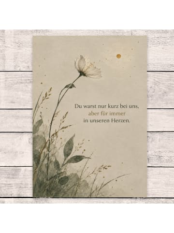 Mr. & Mrs. Panda Trauerkarte Blume zart Design mit Spruch in Weiß