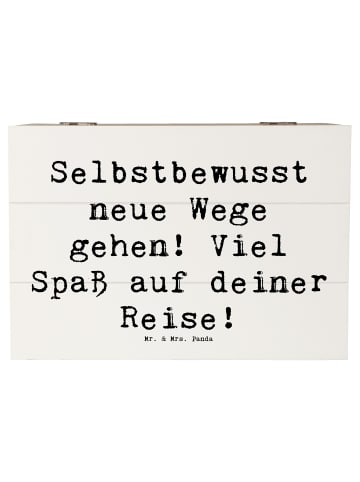 Mr. & Mrs. Panda Schatzkiste Spruch Alleine Reisen unternehmen m... in Weiß