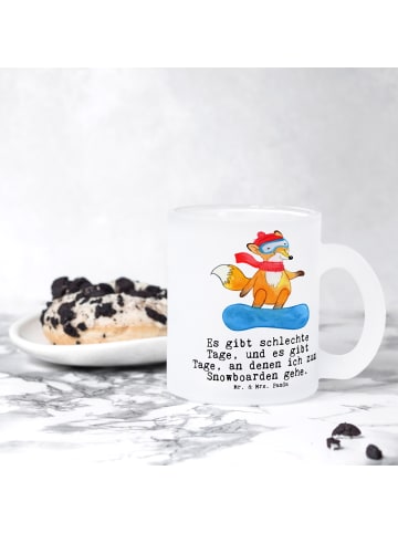 Mr. & Mrs. Panda Tee Tasse Hase Snowboarden mit Spruch in Transparent