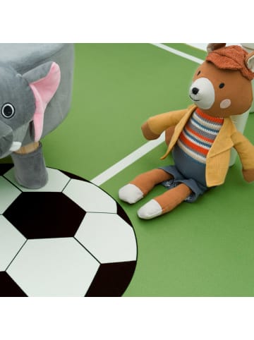 KADIMA DESIGN Kinderteppich waschmaschinenwaschbar Fußballfeld Kinderzimmer in Grün