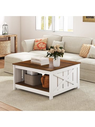 COSTWAY Couchtisch Holz in Weiß
